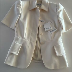 MaxMara Cream Marlo Button-Up Jacket